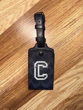 Coach Black Leather Luggage Tag